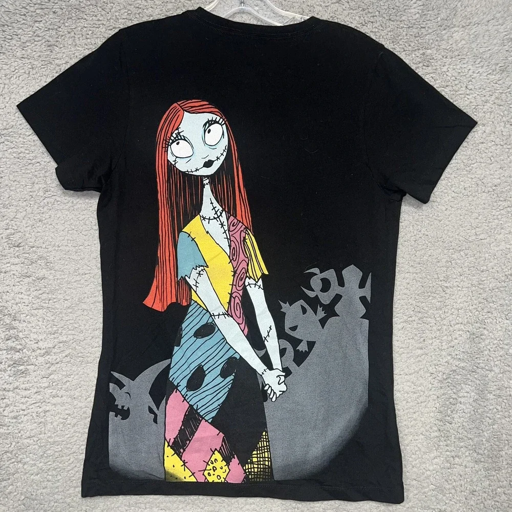 Disney Tim Burton Nightmare Before Christmas T Shirt Sz L‎ Jack & Sally 2-Sided